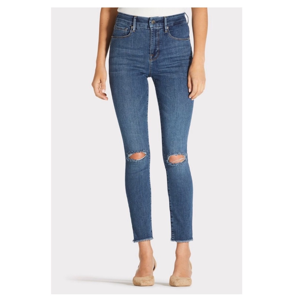 Good American Good Legs Crop Fray Hem, size 12/31
